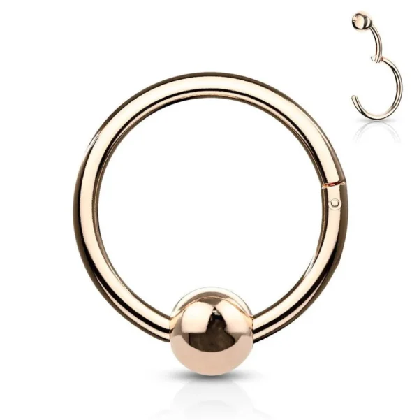 PPREMIUM COLLECTION | Ruusukullanvärinen BCR clicker-lävistysrengas