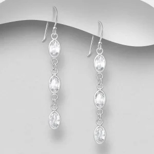 PREMIUM COLLECTION | Amelia -kirkkaat roikkuvat hopeakorvakorut