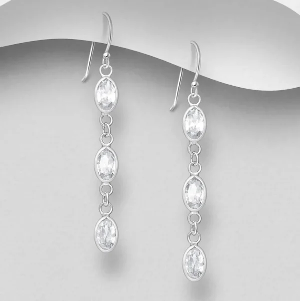 PREMIUM COLLECTION | Amelia -kirkkaat roikkuvat hopeakorvakorut