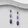 PREMIUM COLLECTION | Andrea -violetit roikkuvat hopeakorvakorut