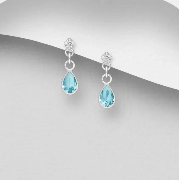 PREMIUM COLLECTION | Annika -turkoosit hopeakorvakorut pisaralla