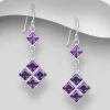 PREMIUM COLLECTION | Christa -violetit roikkuvat hopeakorvakorut