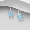 PREMIUM COLLECTION | Flora -turkoosit hopeakorvakorut kukkakoristein