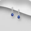 PREMIUM COLLECTION | Annika -tummansiniset hopeakorvakorut pisaralla