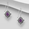 PREMIUM COLLECTION | Camilla -hopeakorvakorut ametistipisaralla