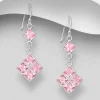 PREMIUM COLLECTION | Christa -vaaleanpunaiset hopeakorvakorut