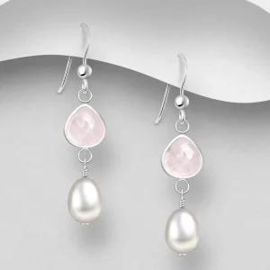 PREMIUM COLLECTION | Daniela -hopeakorvakorut ruusukvartsilla