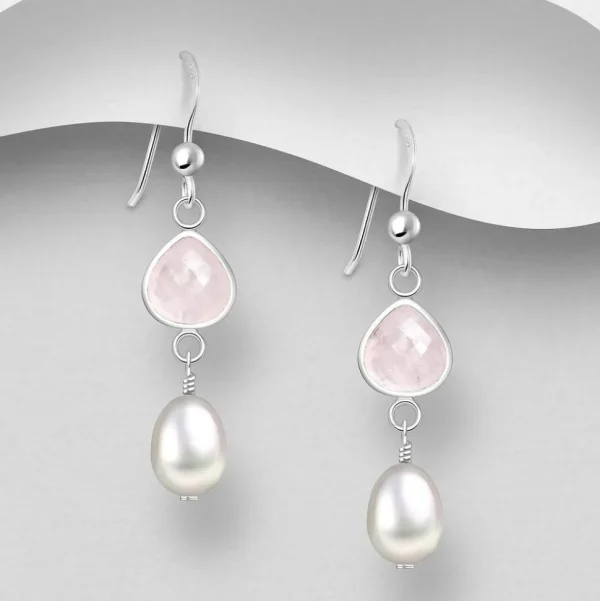 PREMIUM COLLECTION | Daniela -hopeakorvakorut ruusukvartsilla