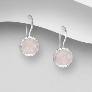 PREMIUM COLLECTION | Evelina -hopeakorvakorut ruusukvartsilla