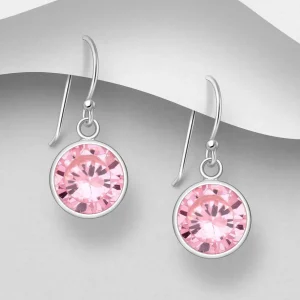 PREMIUM COLLECTION | Gunilla -vaaleanpunaiset hopeakorvakorut