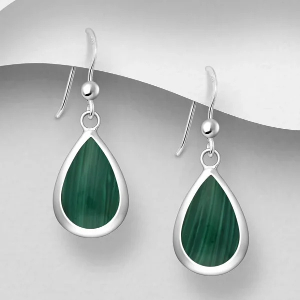 PREMIUM COLLECTION | Helene -vihreät pisaranmuotoiset hopeakorvakorut