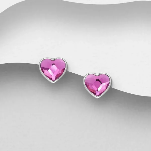PREMIUM COLLECTION | Ida -pienet sydännapit pinkeillä kristalleilla