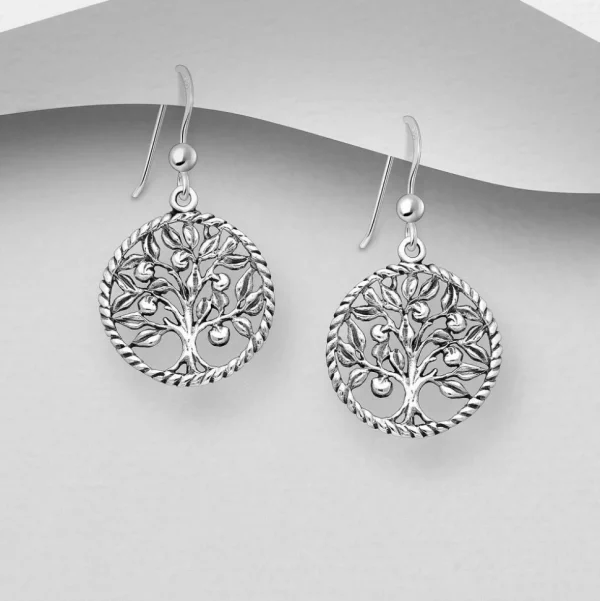 PREMIUM COLLECTION | Isolde -elämänpuu hopeakorvakorut
