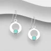PREMIUM COLLECTION | Kajsa -minimalistiset hopeakorvakorut (turkoosi)