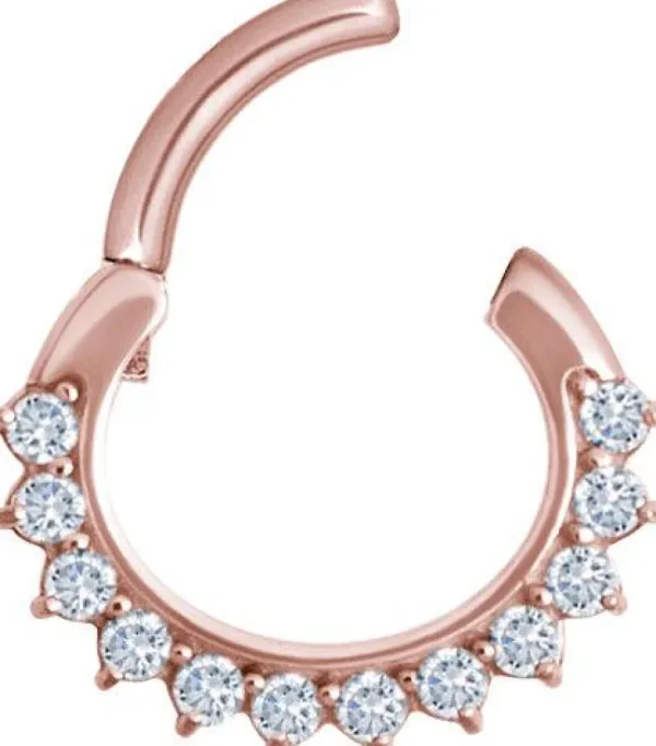 PREMIUM COLLECTION | 14K-24K siro ruusukulta & zirconia clicker