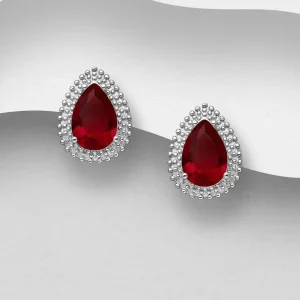 PREMIUM COLLECTION | Natalia -rubiininpunaiset pisarahopeanapit