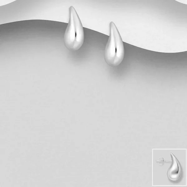 PREMIUM COLLECTION | Nellie -pisaranmuotoiset hopeanapit