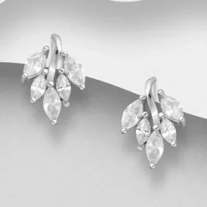 PREMIUM COLLECTION | Olive -kirkkaat lehdenmuotoiset hopeanapit