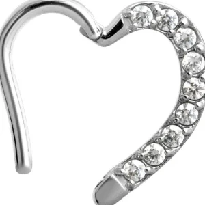 PREMIUM COLLECTION | Sydän clicker kirkkailla zirconioilla (8mm)