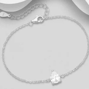 PREMIUM COLLECTION | Sylvia -kirkas hopearannekoru pisaralla