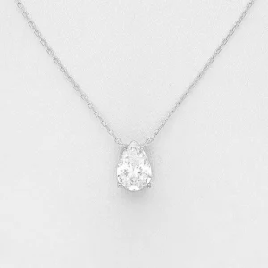PREMIUM COLLECTION | Sylvia -kirkas hopeakaulakoru pisaralla