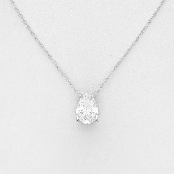 PREMIUM COLLECTION | Sylvia -kirkas hopeakaulakoru pisaralla