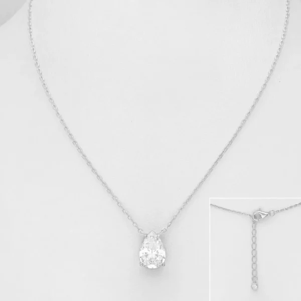 PREMIUM COLLECTION | Sylvia -kirkas hopeakaulakoru pisaralla