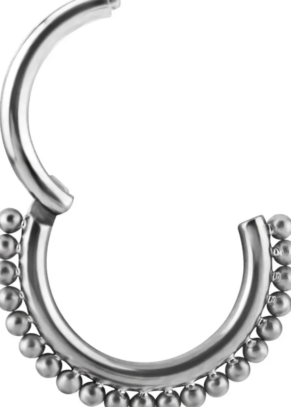 PREMIUM COLLECTION | Titaani clicker-lävistysrengas pallokoristeella