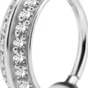 PREMIUM COLLECTION | Upea kirkaskivinen kaksipuolinen clicker (hopea)