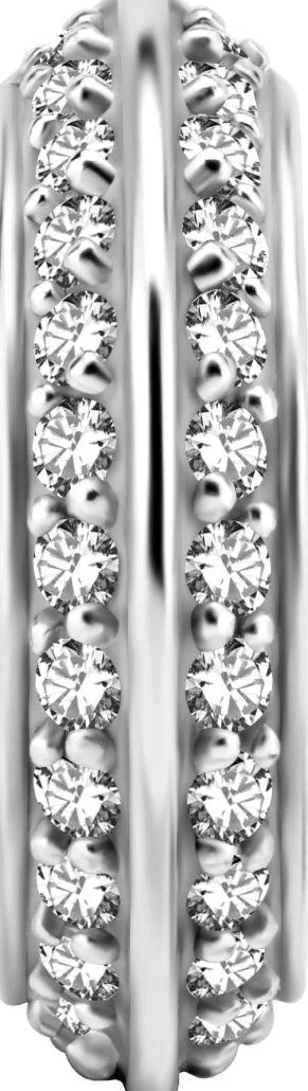 PREMIUM COLLECTION | Upea kirkaskivinen kaksipuolinen clicker (hopea)