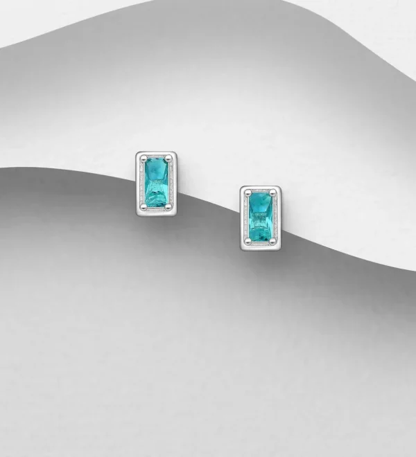 PREMIUM COLLECTION | Wilma -hopeiset turkoosit nappikorvakorut