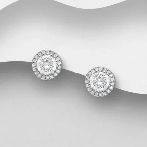PREMIUM COLLECTION | Aurora -kirkkaat hopeanapit kristalleilla