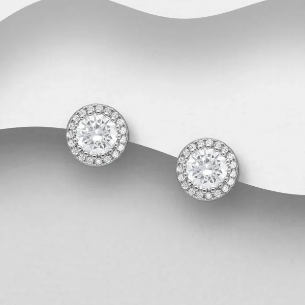 PREMIUM COLLECTION | Aurora -kirkkaat hopeanapit kristalleilla