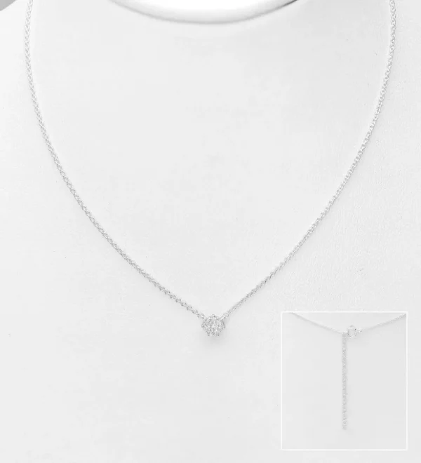 PREMIUM COLLECTION | Ava -hopeakaulakoru kirkkaalla riipuksella