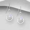 PREMIUM COLLECTION | Elisa -modernit hopeiset kuukivikorvakorut