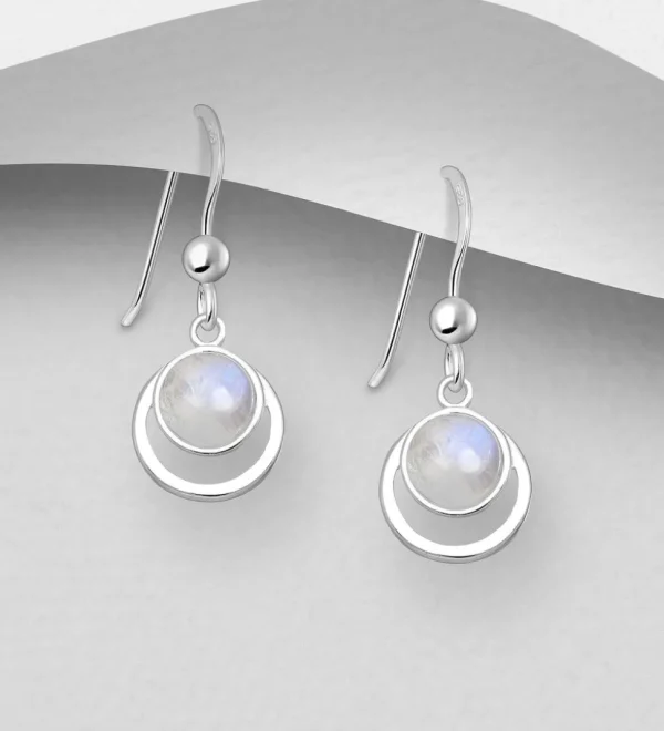 PREMIUM COLLECTION | Elisa -modernit hopeiset kuukivikorvakorut