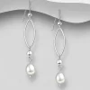 PREMIUM COLLECTION | Ella -modernit hopeiset helmikorvakorut