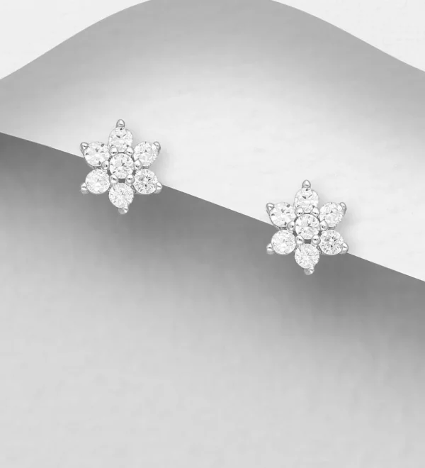 PREMIUM COLLECTION | Flora -hopeiset kirkkaat kukkakorvakorut