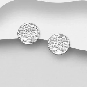 PREMIUM COLLECTION | Ina -minimalistiset hopeanapit kuvioidulla pinnalla