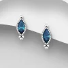 PREMIUM COLLECTION | Irene -hopeiset tummansiniset nappikorvakorut