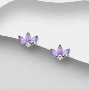 PREMIUM COLLECTION | Isabel -violetit hopeanapit kristalleilla
