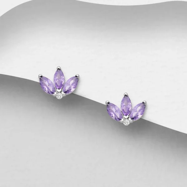 PREMIUM COLLECTION | Isabel -violetit hopeanapit kristalleilla