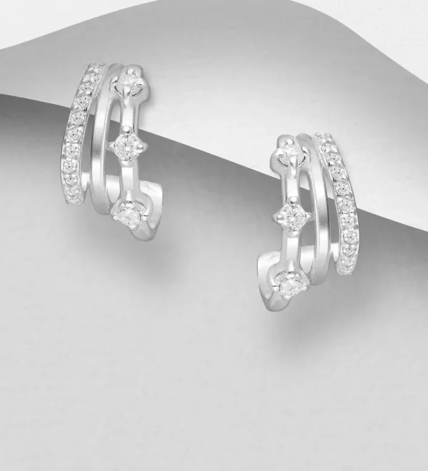 PREMIUM COLLECTION | Isabelle -hopeiset kirkkaat rengaskorvakorut
