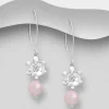 PREMIUM COLLECTION | Jasmine -hopeiset ruusukvartsi korvakorut