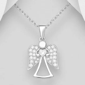 PREMIUM COLLECTION | Kimaltava Enkeli -hopeariipus Cubic Zirconioilla