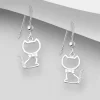 PREMIUM COLLECTION | Kissa -hopeakorvakorut kirkkailla kivillä