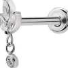 PREMIUM COLLECTION | Lehtimäinen labret roikkuvalla koristeella (hopea)