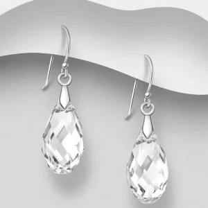 PREMIUM COLLECTION | Lena -hopeiset pisarakorvakorut kristallilla