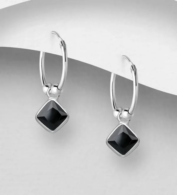 PREMIUM COLLECTION | Lina -2 in 1 hopearenkaat mustalla kivellä