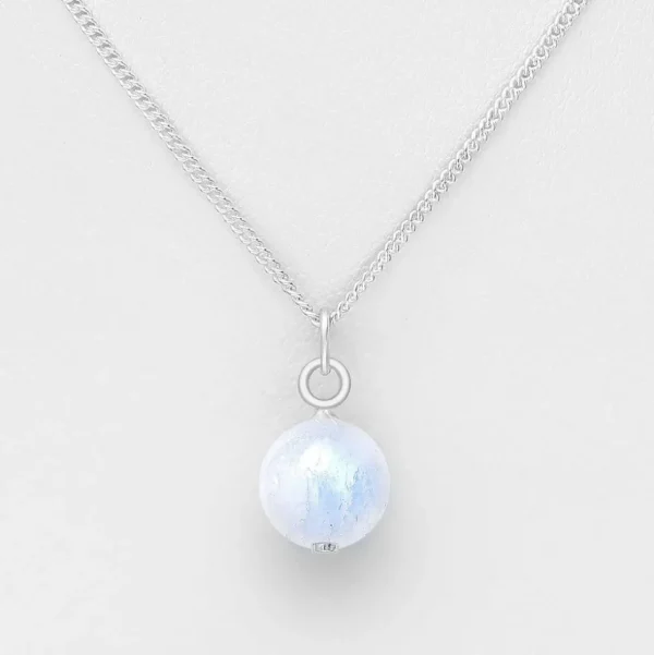 PREMIUM COLLECTION | Lina -hopeakaulakoru kuukivi luonnonkivellä